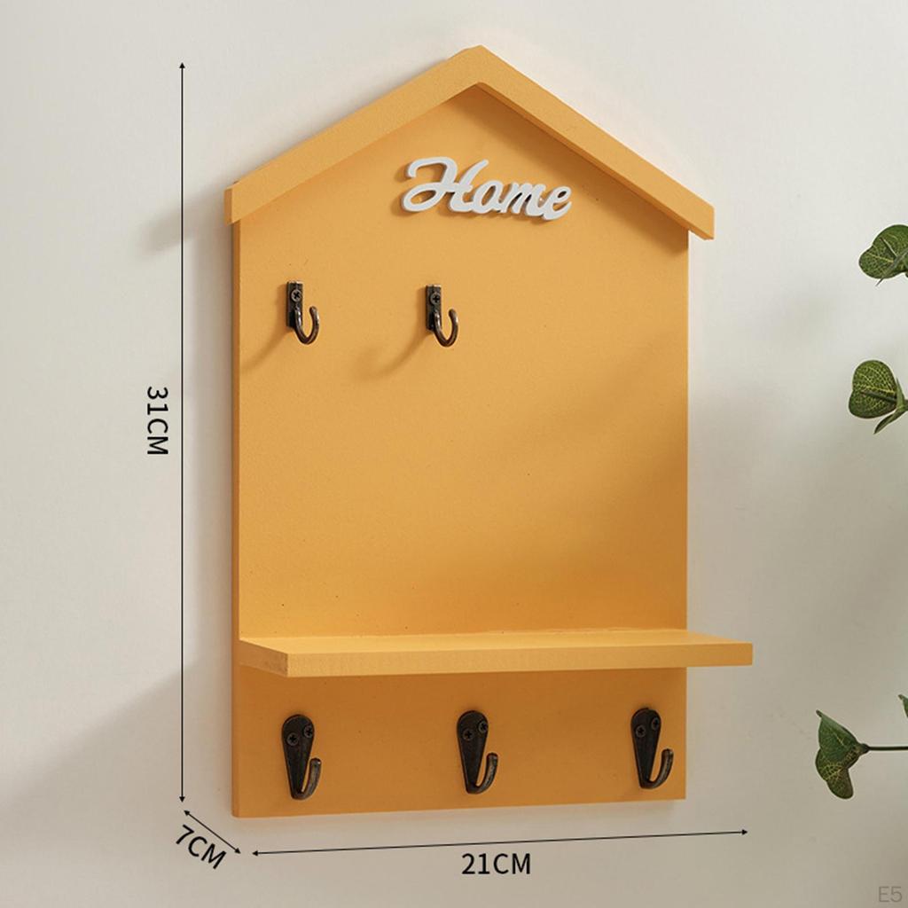 Decorative Wall Mount Wooden Key Storage Organizer 8.2x2.7x12.2 Inch Versatile Home Decor for Can