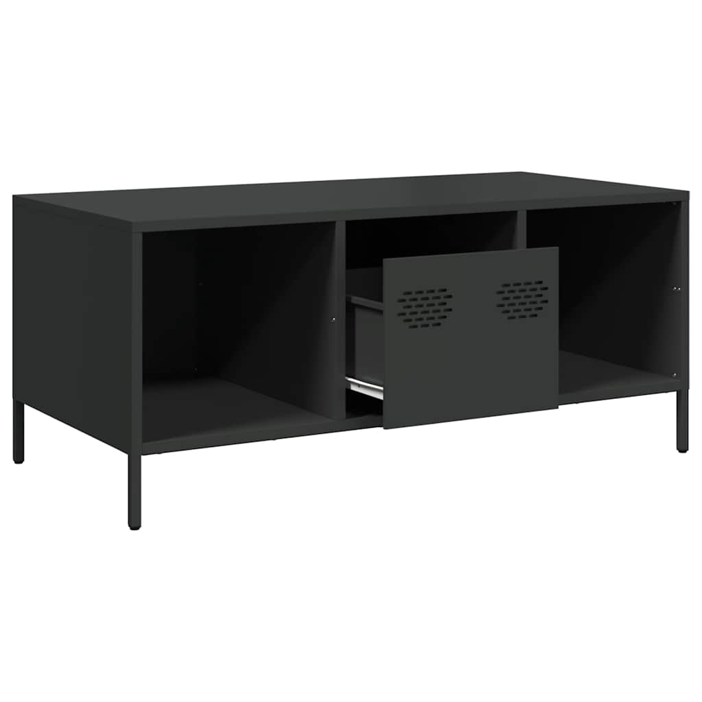 Black Coffee Table 101.5 x 50 x 43.5 cm Cold Rolled Steel