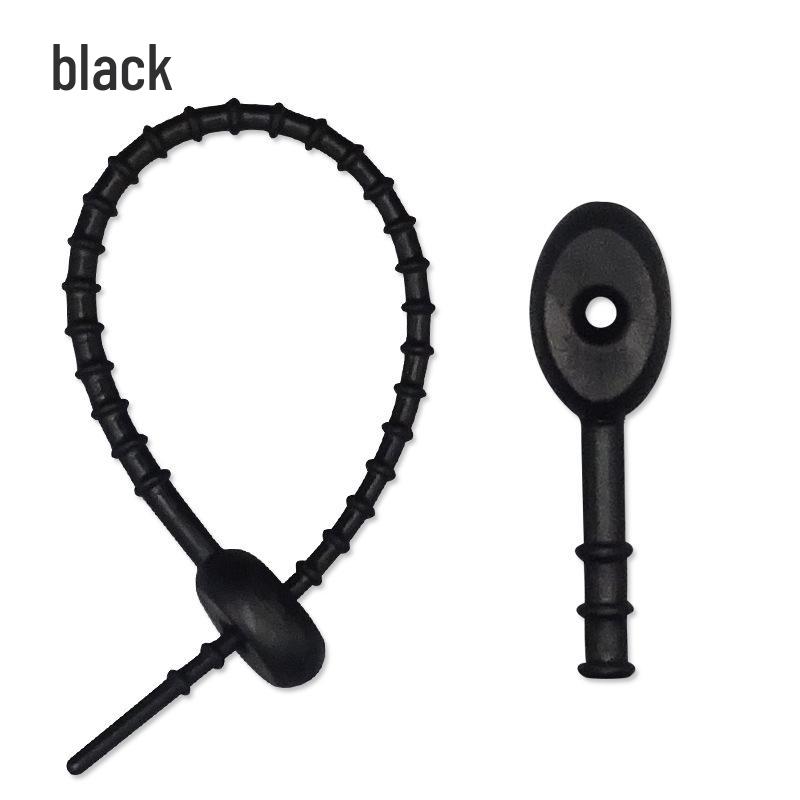 Multicolor TPR Silicone Zip Ties: Elastic Self-Locking, Reusable Cable Organizers & Keychain Pendants.