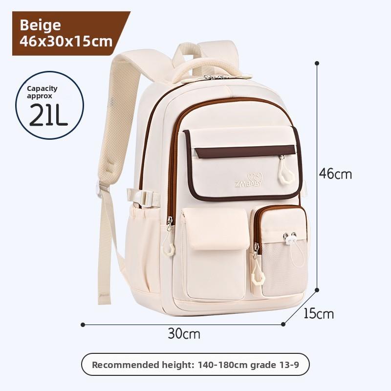 Oxford Cloth Junior School Backpack For Girls With Breathable And Lightweight Design