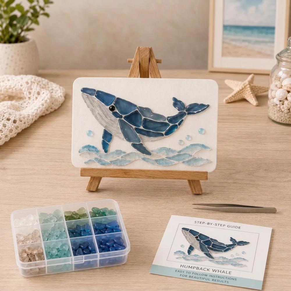 Sea Creature Ocean DIY Sea Glass Art Kit Ocean Inspired Home DIY Crafting Kit Home Office Decor
