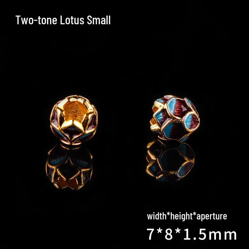 Перегородчатые бусины-разделители 'Лотос' - Эмаль из чистой меди, материалы для изготовления украшений своими руками