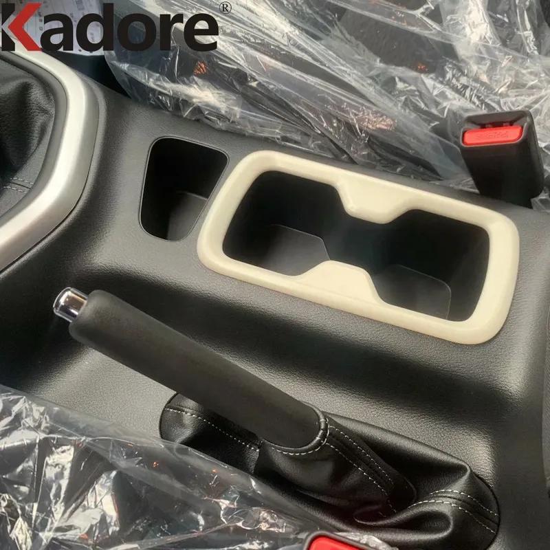 For Nissan Navara NP300 ST 2014-2017 2018 Carbon Fiber Car Center Console Water Cup Holder Frame Cover Trim Accessories
