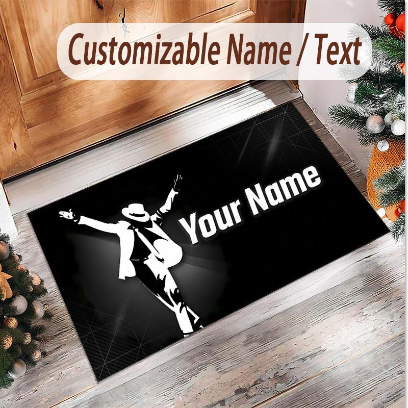 Personalized Crystal Velvet Carpet Michael Jackson Pattern Non Slip Floor Rug