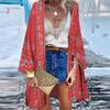 Bohemia Kimono Cardigan Coat for Women Summer Casual Holiday Printed Long-sleeved Loose Jacket Ladies Shawl Bikini Cover Up Top
