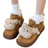 2024 зима новые универсальные милые мультяшные плюшевые теплые плюшевые хлопковые туфли для женщин Maillard платформа зимние сапоги для женщин