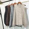Autumn And Winter Clothing Thick Wool Vest Female Knitted Vest Loose Large Size Round Neck In The Long Section Of The Wild Vest