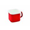 Cook Pot, 12cm, Enamel, Square, Induction Compatible, Can Be Used As a Saucepan or Saucepan, Red, Petit, HB-5362, Refrigerator-Safe, Stora