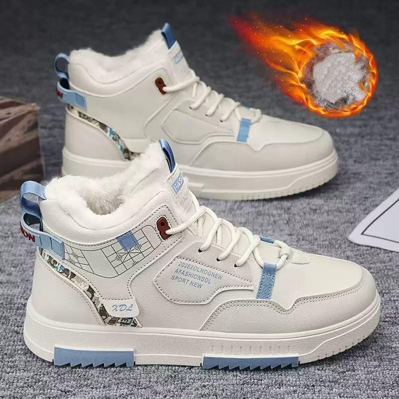 Весенняя мужская обувь Дышащие туфли с высоким берцем Мужская мода Подходящие маленькие белые туфли Толстая подошва Спортивная повседневная обувь для доски Модная обувь