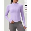 New Women'S T-Shirt Quick Drying Jacket Long Sleeved Yoga Sportswear Fitness Running Slim Fit Top Half Zip Hoodie
