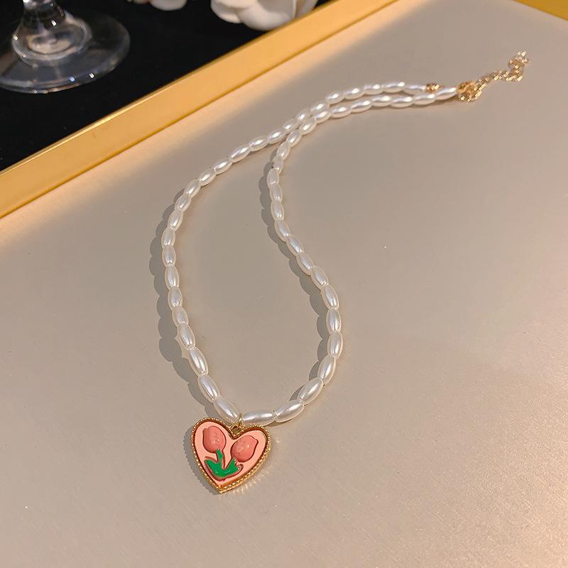 Ожерелье из барочного жемчуга, женское, нишевое, легкая роскошь, универсальное, любовь, бисерная цепочка на ключицу, темпераментная подвеска, ветер