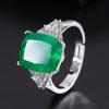 Новое кольцо знаменитости, толстое прямоугольное имитация изумруда, имитация цвета параиба, ювелирное кольцо