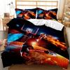 3Pc Fire Basketball Bedding Microfiber Queen/King Size Sports Comforter Set For Teen Boys,2 Pillowcase And 1 Polyester Cover
