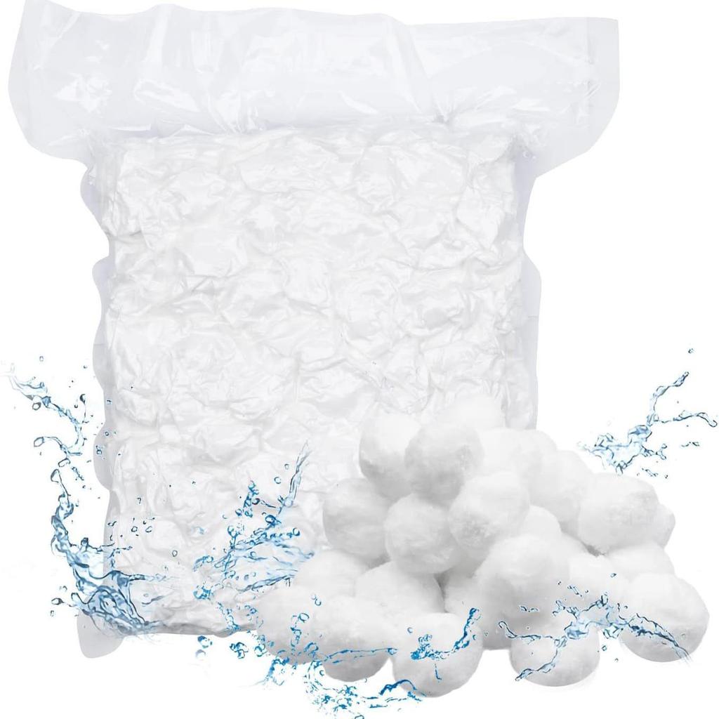 700 г Белый волокнистый шар для фильтров бассейна, Вакуумная упаковка OPP, Мультиспецификация для международной торговли
