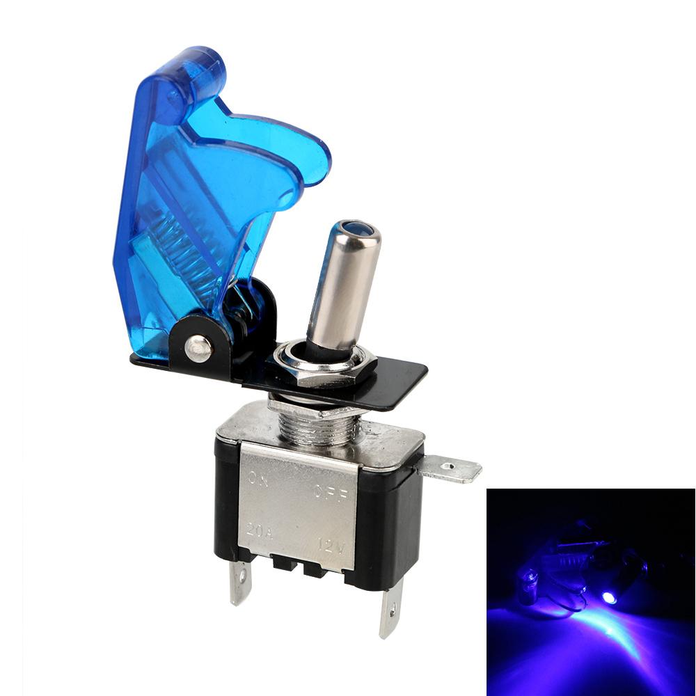 Control On/Off 12V 20A 1PCS Car Auto Cover LED Light SPST Toggle Rocker Switch Toggle Switch LED Switch With Protective Cover