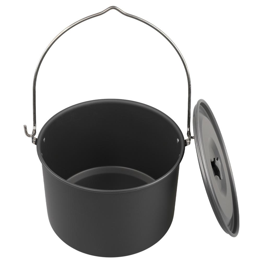 Portable Camping Hanging Pot 8L Cooking Pot Outdoor Cookware for Camping Hiking Fishing