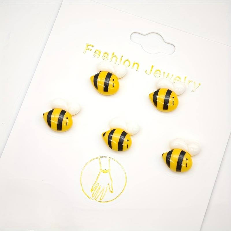 Cute Cartoon Bee Nail Art Accessories, DIY Nail Art Hand Drawn Flat Back / Scrapbook / Jewelry Making Decorations Accessories.