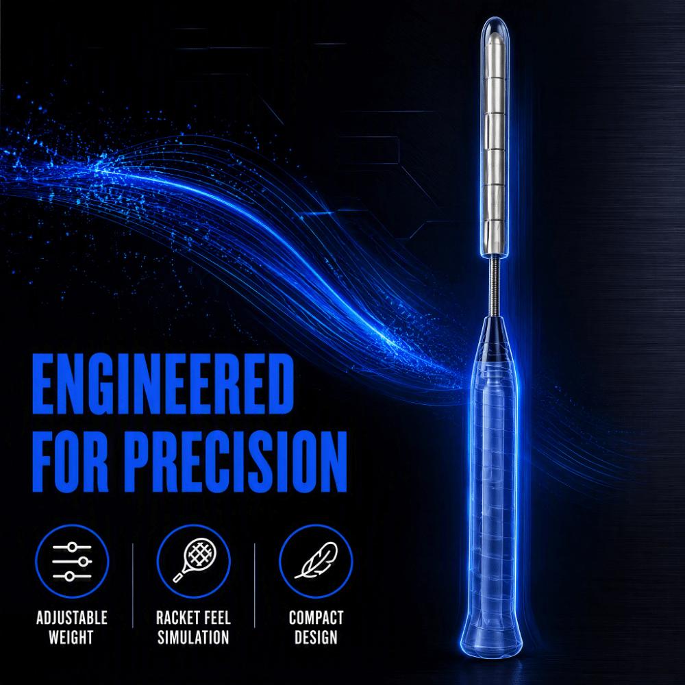 Detachable Weight Badminton Racket Swing Trainer Stainless Steel Racket Strength Trainer Training