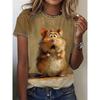 Women's Short Sleeved Daily Animal 3D Printed T-shirt Top Casual T-shirt