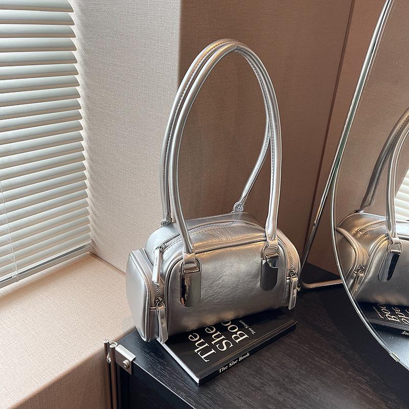 Versatile PU Leather Tote for Women Red Underarm Bags Single Shoulder Shopping Travel Traveler's Pack Simple Fashionable New