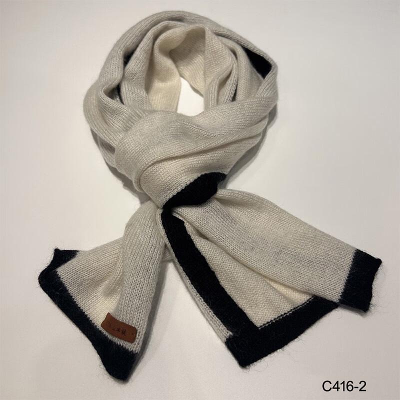 G·TENNA Women's Border Solid Color Cashmere Scarf
