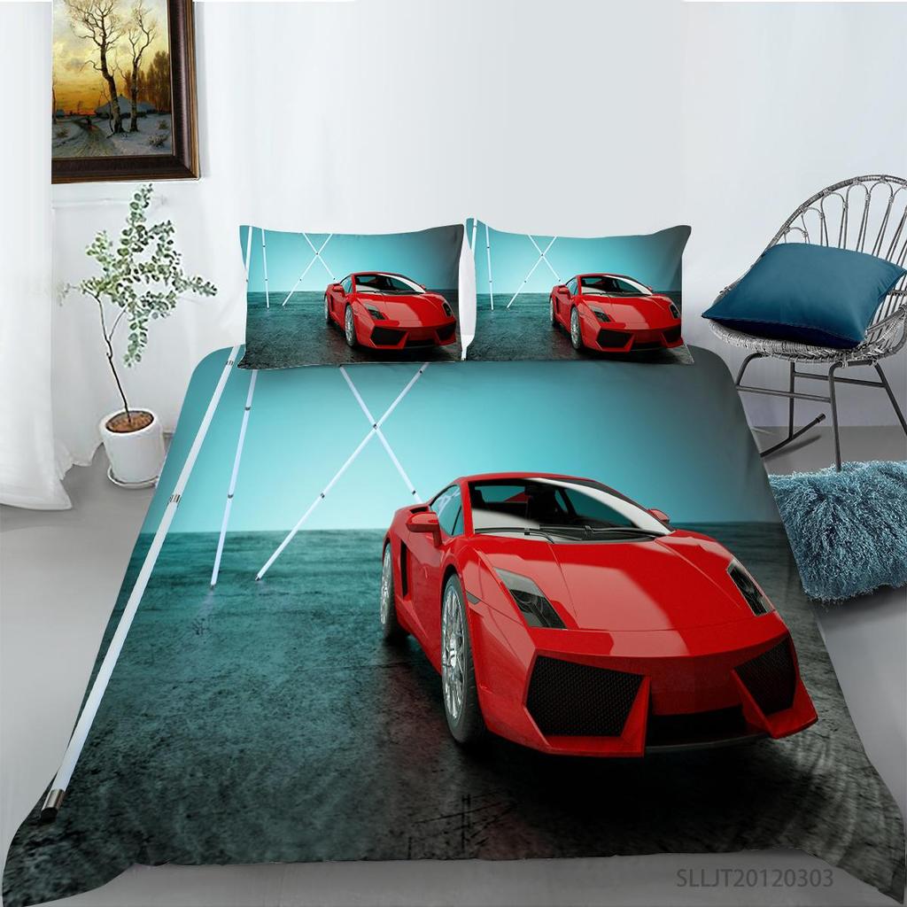 Пододеяльник с 3D принтом Покрывала с автомобилями Постельный комплект из полиэстера Queen King Size Роскошный пододеяльник для мальчиков-подростков и мужчин