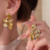 Цветные бриллиантовые золотые серьги-цветы женские легкая роскошь высокий класс темперамент супер фея серьги-гвоздики ретро ушные украшения