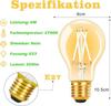 Pack de 6 ampoules LED E27 - NETTLIFE - A60 - Filament rétro Edison - 4W (blanc chaud 2700K) - Culot E27