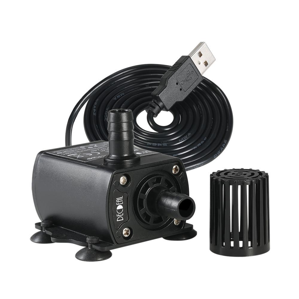 USB DC5V 4.8W Ultra-quiet Mini Brushless Water Pump Waterproof Submersible Fountain Aquarium Circulating 300L/H Lift 300cm