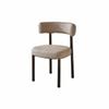 Upholstered Side Chair with Curved Backrest Minimalist Design Kitchen Seating Comfortable Padded Seat Anti-Slip Feet