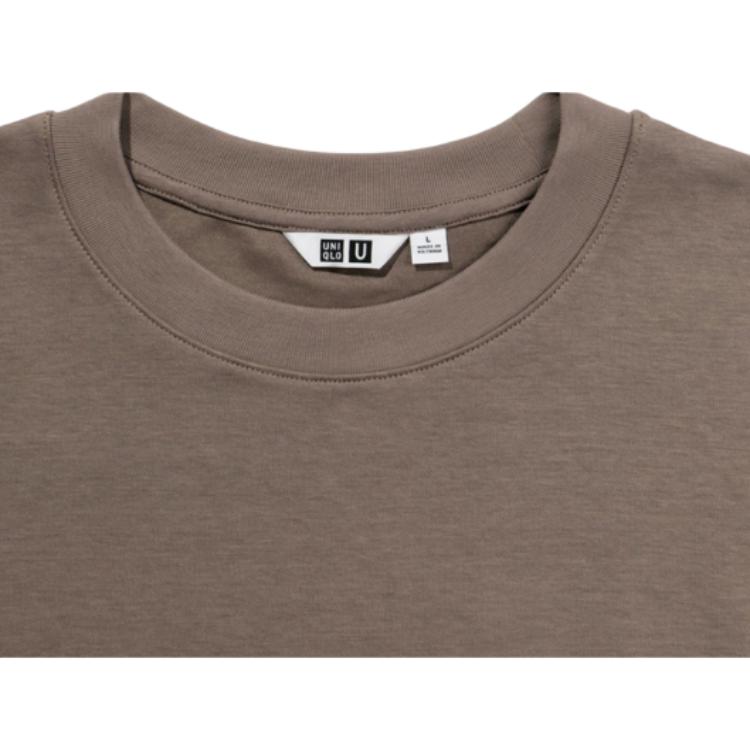 Uniqlo Однотонная футболка с круглым вырезом и коротким рукавом Мужские топы 452404-37