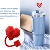 3D Heart-shaped Drinking Straw Dust Cap 10mm Straw Tips Cover Silicone Straw Plug  Cup Accessories