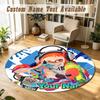 Round Rug Custom NameSplatoon Pattern Non Slip Carpet Home Floor Decor