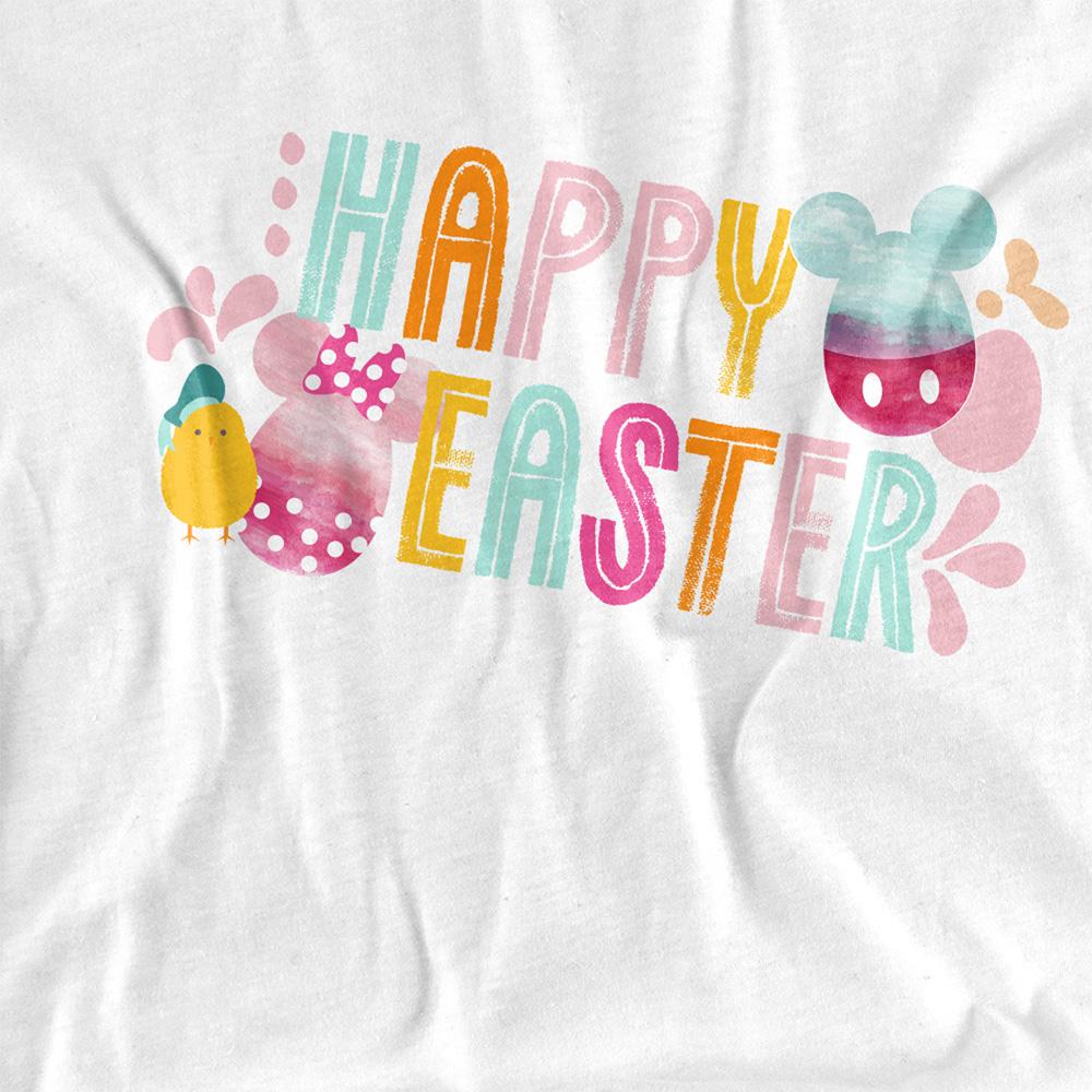Mickey Mouse Unisex Adult Happy Minnie Mouse Watercolour Eggs Easter T-Shirt