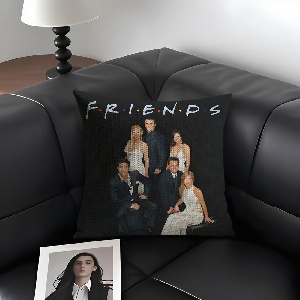 Classic FFriends TV Show Cushion Cover Natural Linen Organic Fabric DoubleSided Printing Sofa Home Decor Gift Pillow Case