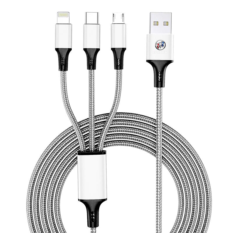 Автомобильный значок 3-в-1 Тип C Lightning Micro USB Кабель для быстрой зарядки Для Buick Regal GS GL6 GL8 Avenir Lacrosse Riviera Envision Lesabre Velite