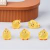 6Pcs Cute Luminous Mini Chicken Figurines Resin Miniature Chickens Glow In The Dark For Dollhouse Micro Landscape