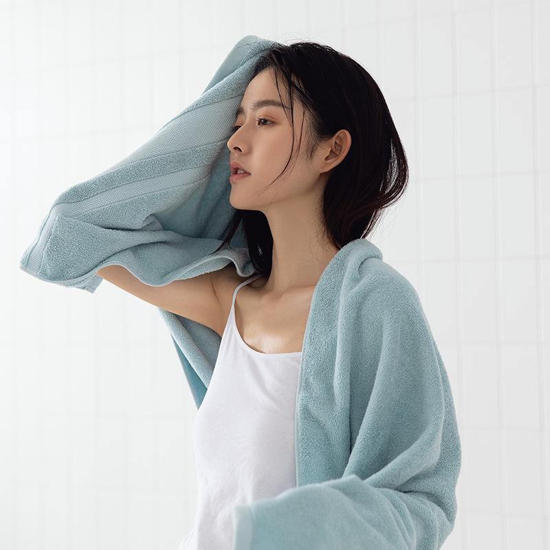 Jie Liya 430g Pure Cotton Antibacterial Bath Towel - Absorbent, Thickened, Suitable for Adults and Children.