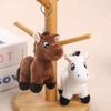 Cute Cartoon Plush Stuffed Animal Keyring Horse Doll Keychain Miniature Bag Pendant Stress Relief