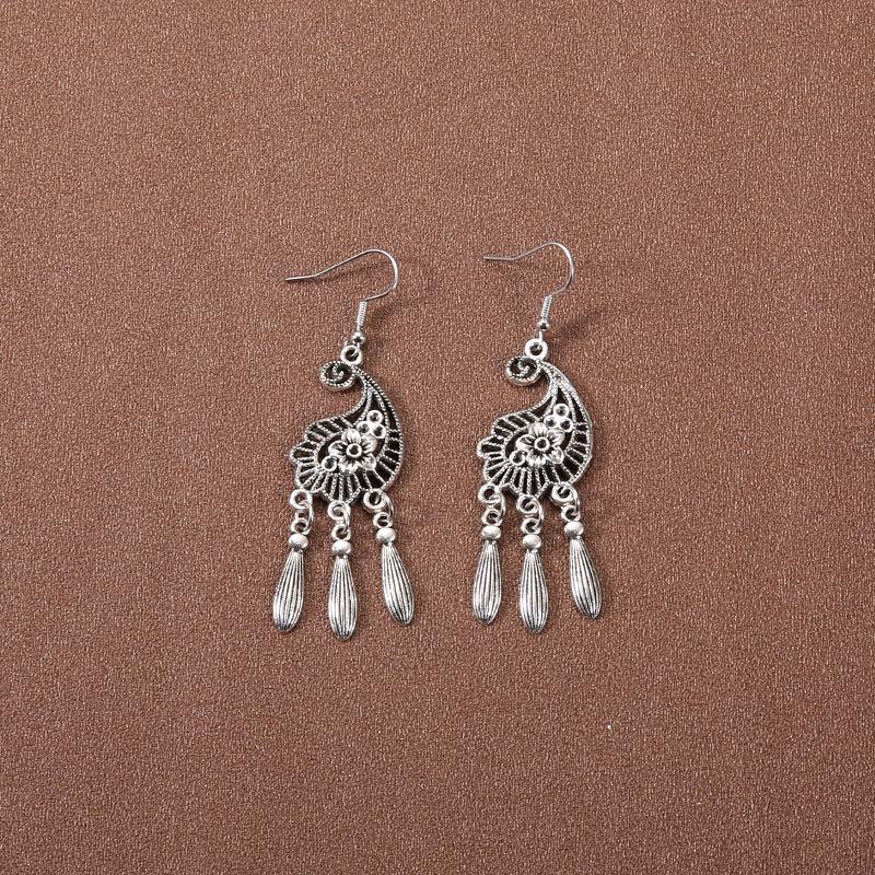 Серьги-кисточки в китайском дворцовом стиле в стиле ретро: Этнические тибетские серебряные украшения Ханфу