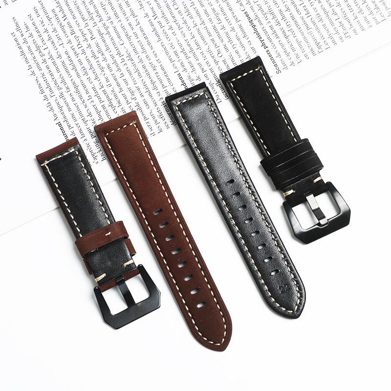 Ремешок для часов Panerai из матовой кожи крупного рогатого скота Vintage Crazy Horse, спортивный, из натуральной кожи, 22/24.