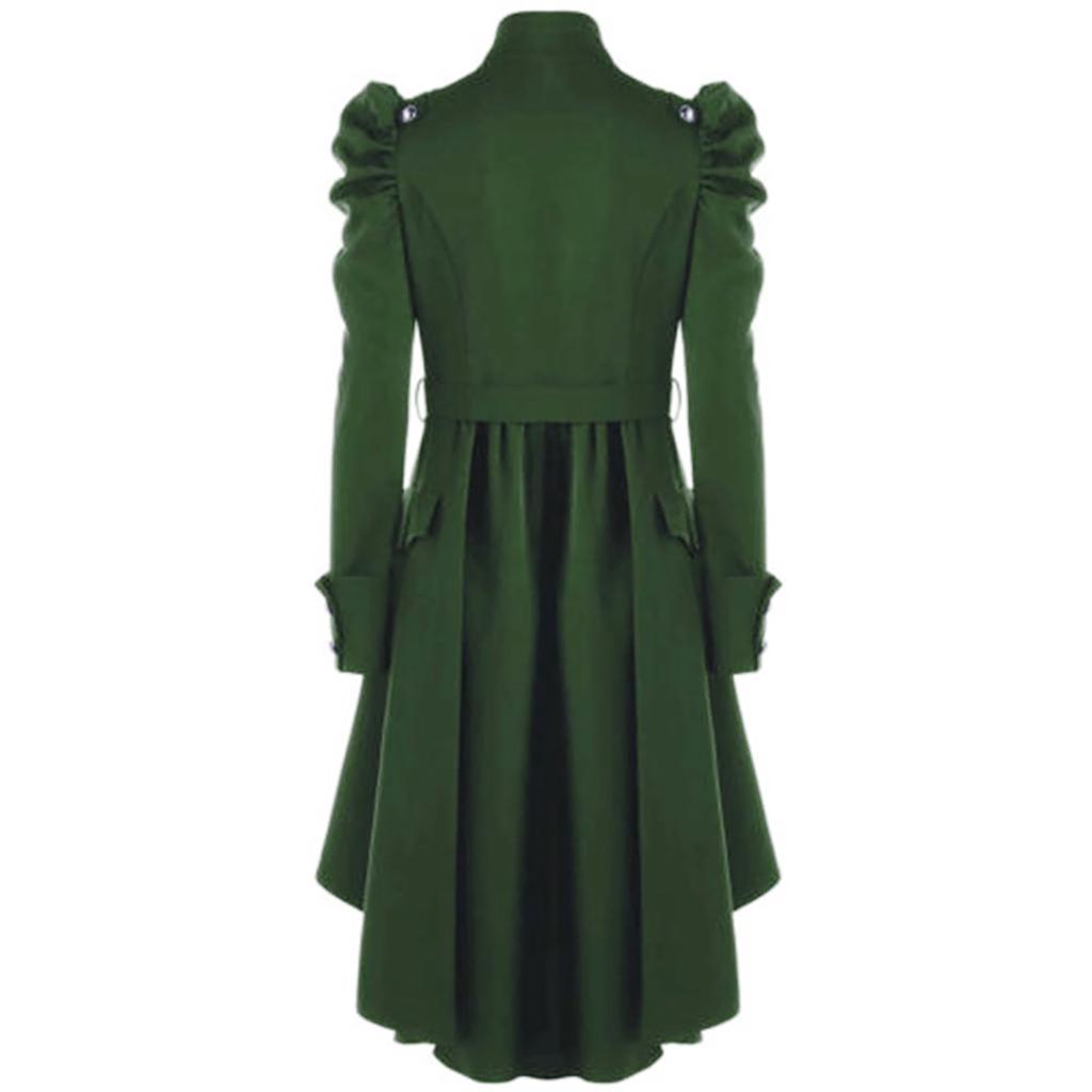 Womens Vintage Steampunk Long Coat Gothic Overcoat Ladies Retro Jacket