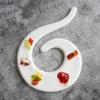 Irregular Ceramic Flat Plate Pure White Dessert Appetizer Dish Sushi Plate Molecular Cuisine Display Plate Specialty Tableware