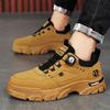 Мода Зима Новые Мужские Ботинки Кроссовки Уличные Нескользящие Водонепроницаемые Вращающаяся Кнопка Ботинки для Пешего Туризма и Альпинизма Модные Мужские Высокие Рабочие Ботинки