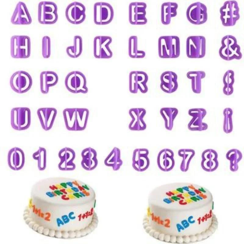 40 Pcs Cute Alphabet Number Character Letter Cookie Cutter Fondant Cake Biscuit Baking Mould DIY Handle Kitchen Baking Supplies