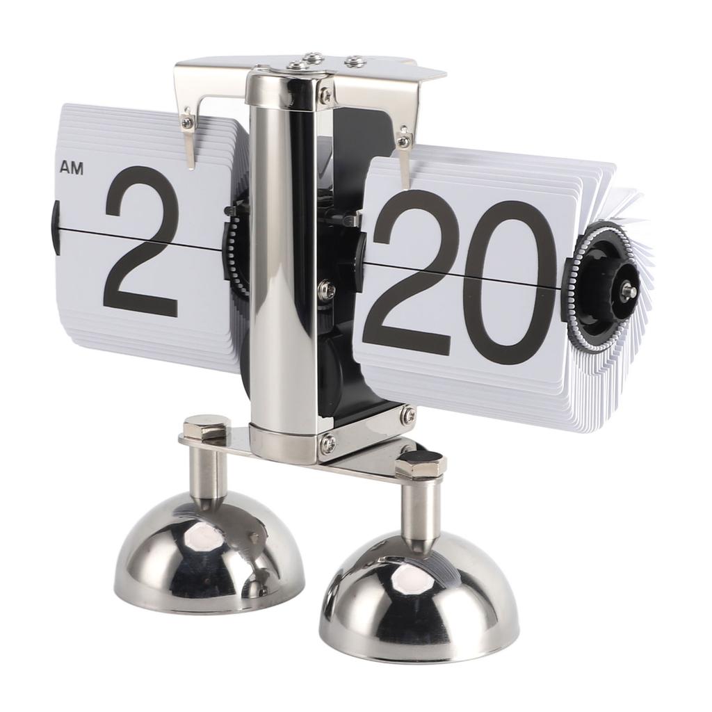 Retro Digital Flip Down Clock Flip Desk Clock Mechanical Battery Powered Home Office Decor 2 Legs 12 Hour