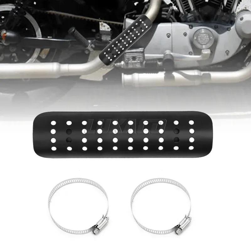 For Harley Honda Yamaha Custom Universal Motorcycle Exhaust Pipe Heat Shield Cover Muffler Protector Guard Motocross Accessories