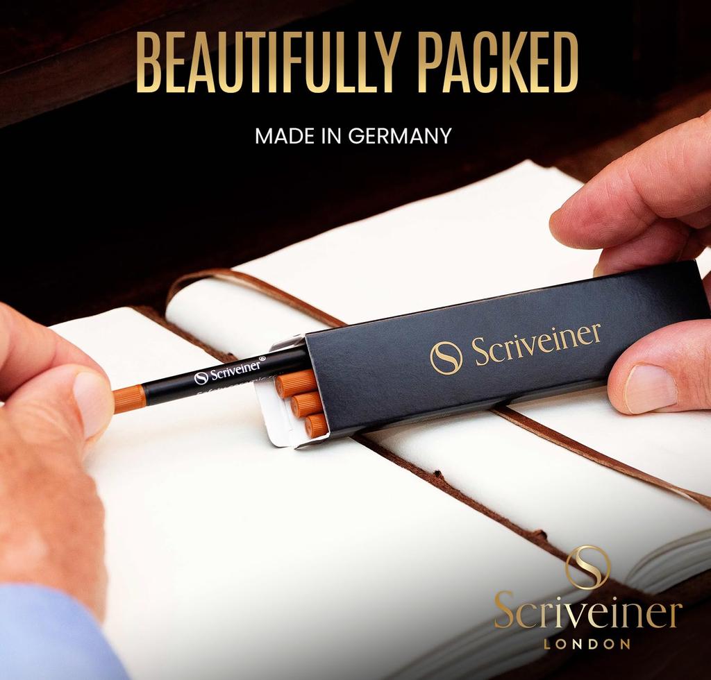 Стержень для роллера Scriveiner Blue Broad 4 стержня для роллера, предназначенный для ручек Scriveiner, безопасный керамический стержень для роллера, не требующий сушки, размер B Schmidt 888