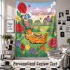 Wall Hanging Tapestry With Custom Name & Text, Garfield Decorative Tapestry For Bedroom