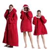 Winter Warm Fleece Hoodie Robe for Women Solid Color 75/90/140cm Oversized Blanket Fleece Warm Hoodies Giant TV Blanket Women Hoody Robe